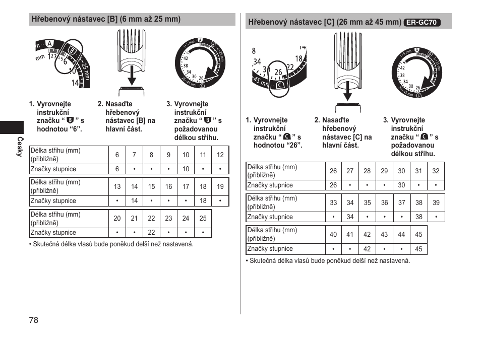 Panasonic ERGC70 User Manual | Page 78 / 120