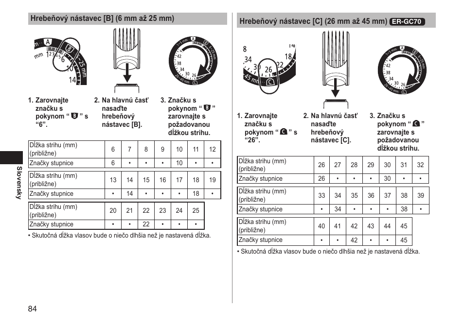 Panasonic ERGC70 User Manual | Page 84 / 120
