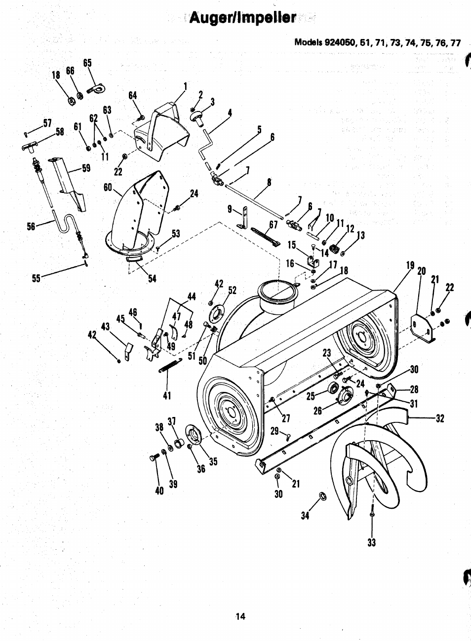 Augeiyimpeller, Auger/impeller | Ariens SNO-THRO 924 User Manual | Page 16 / 29