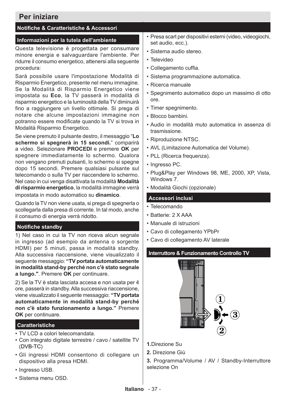 Per iniziare | Panasonic TX50A300E User Manual | Page 38 / 72