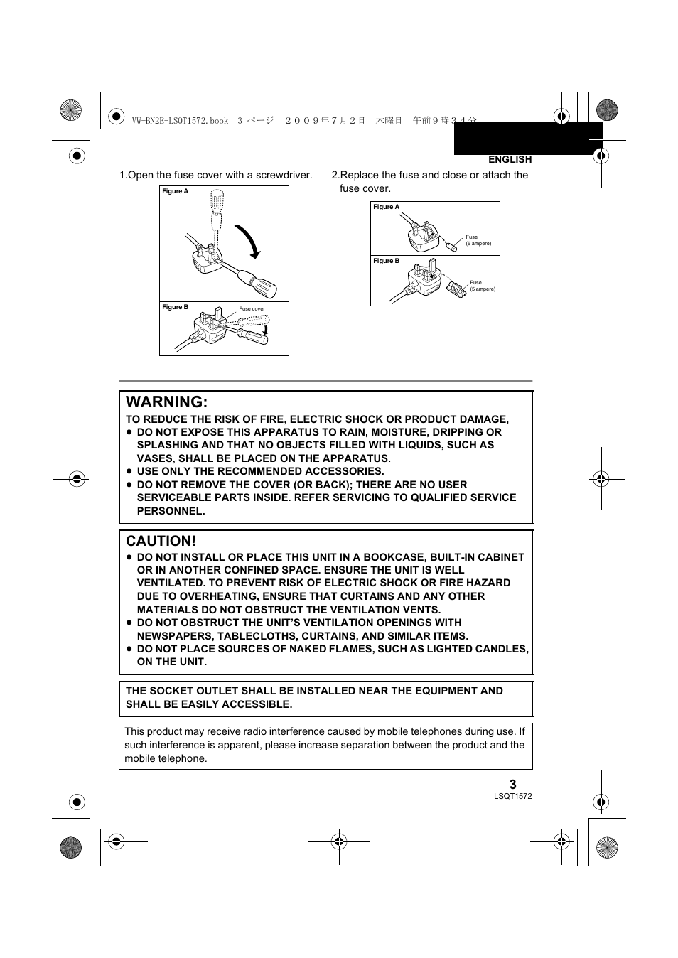 Warning, Caution | Panasonic VWBN2 User Manual | Page 3 / 104