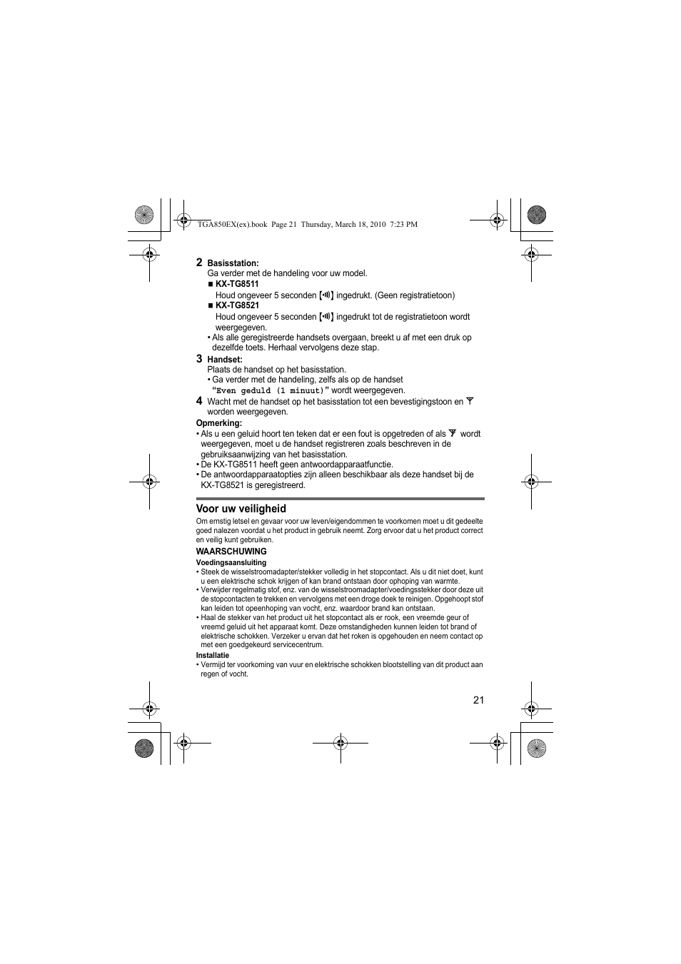 Panasonic KXTGA850EX User Manual | Page 21 / 72