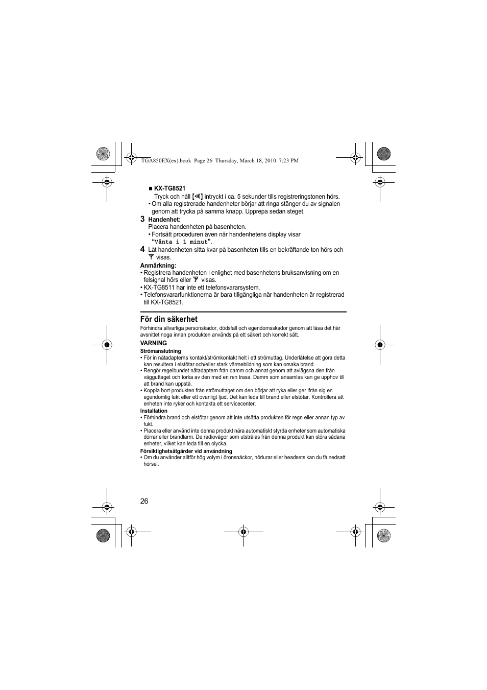 Panasonic KXTGA850EX User Manual | Page 26 / 72