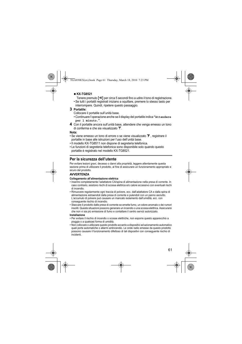 Panasonic KXTGA850EX User Manual | Page 61 / 72