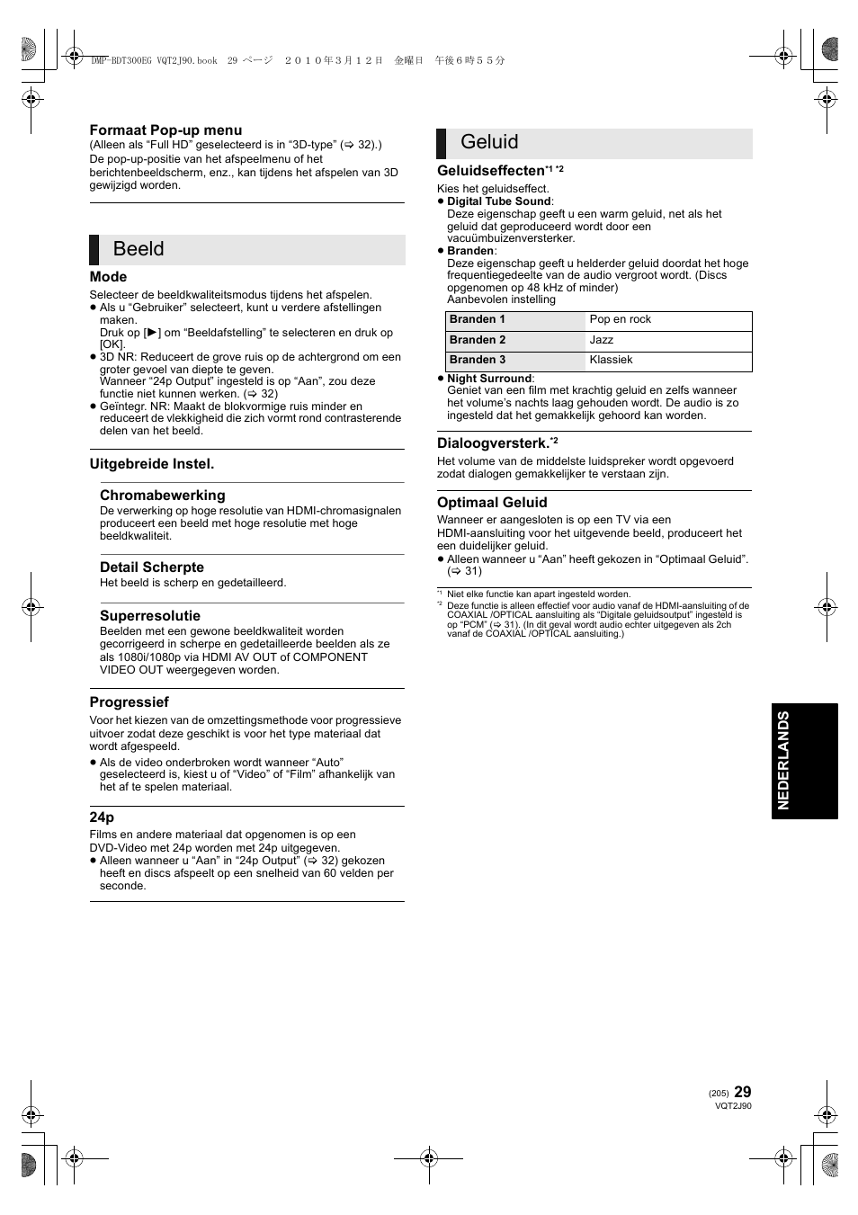 Beeld, Geluid | Panasonic DMPBDT300EG User Manual | Page 205 / 288