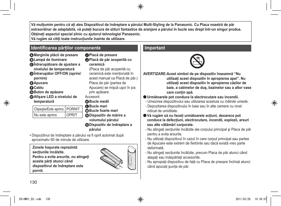 Panasonic EHHW51 User Manual | Page 130 / 162