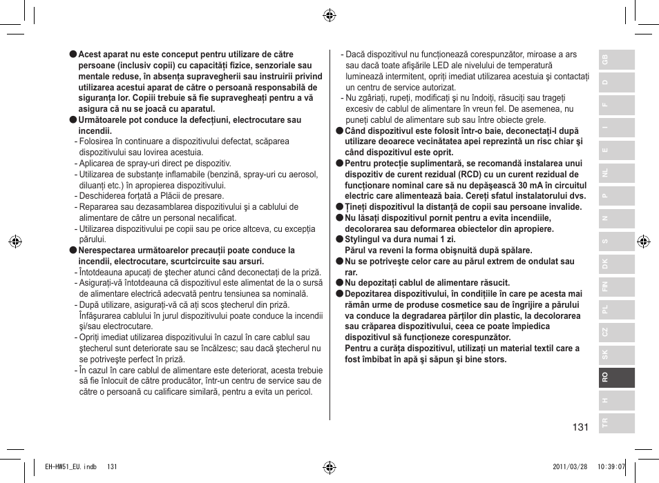 Panasonic EHHW51 User Manual | Page 131 / 162