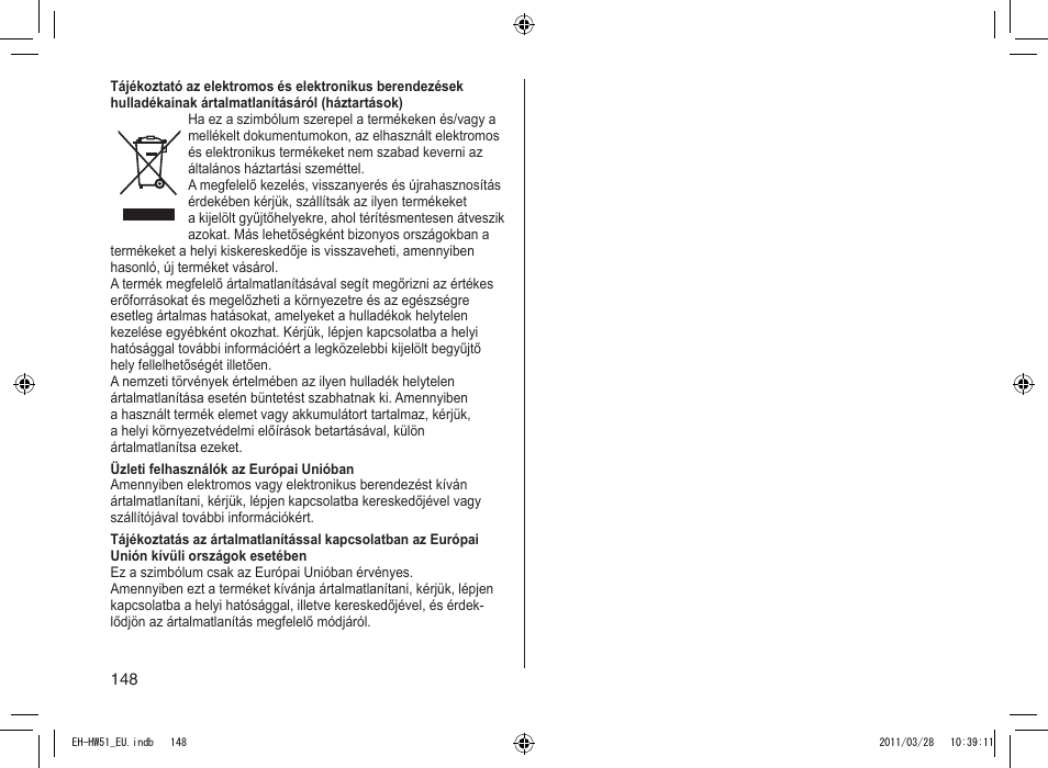 Panasonic EHHW51 User Manual | Page 148 / 162