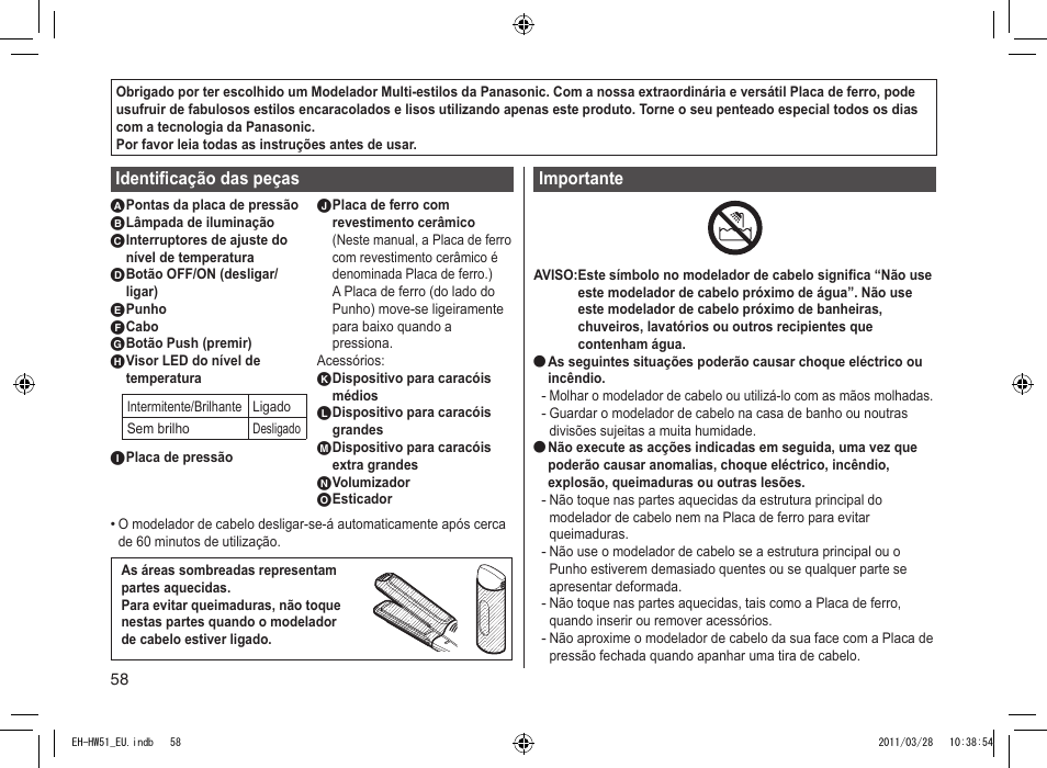 Panasonic EHHW51 User Manual | Page 58 / 162