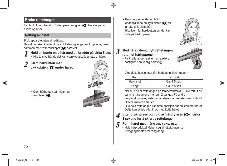 Panasonic EHHW51 User Manual | Page 72 / 162