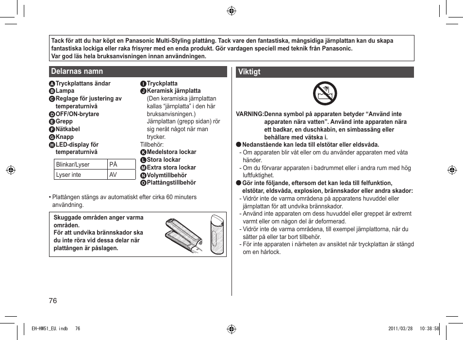 Panasonic EHHW51 User Manual | Page 76 / 162