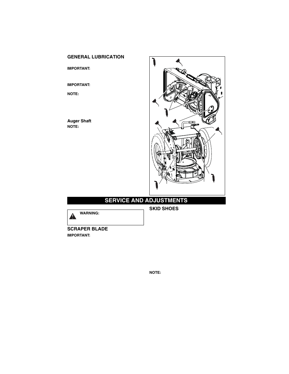Service and adjustments | Ariens sno-tek 920401 User Manual | Page 19 / 34