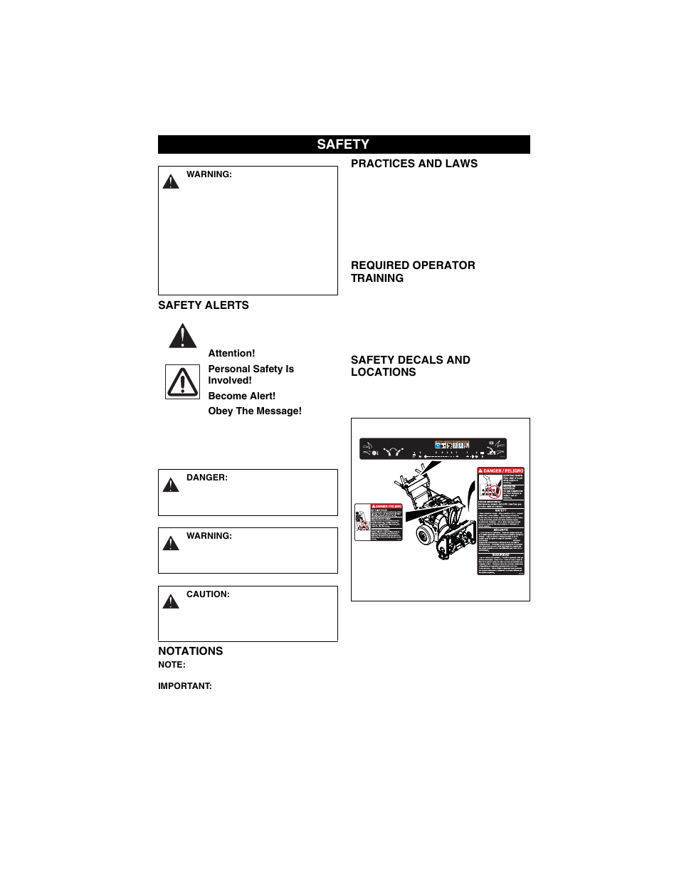 Safety | Ariens sno-tek 920401 User Manual | Page 4 / 34