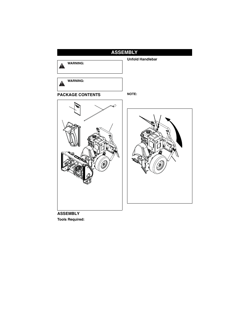 Assembly | Ariens sno-tek 920401 User Manual | Page 8 / 34