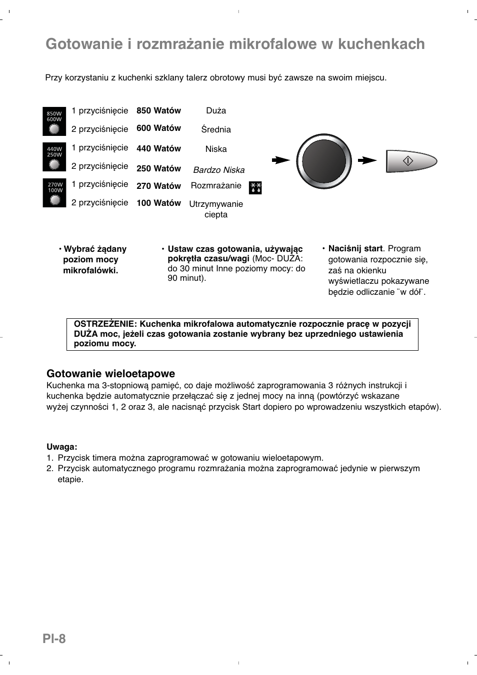 Gotowanie i rozmrażanie mikrofalowe w kuchenkach, Pl-8 | Panasonic NNSD279SEPG User Manual | Page 108 / 213