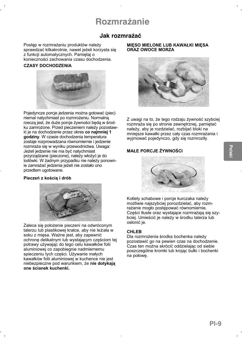 Rozmrażanie, Pl-9, Jak rozmrażać | Panasonic NNSD279SEPG User Manual | Page 109 / 213