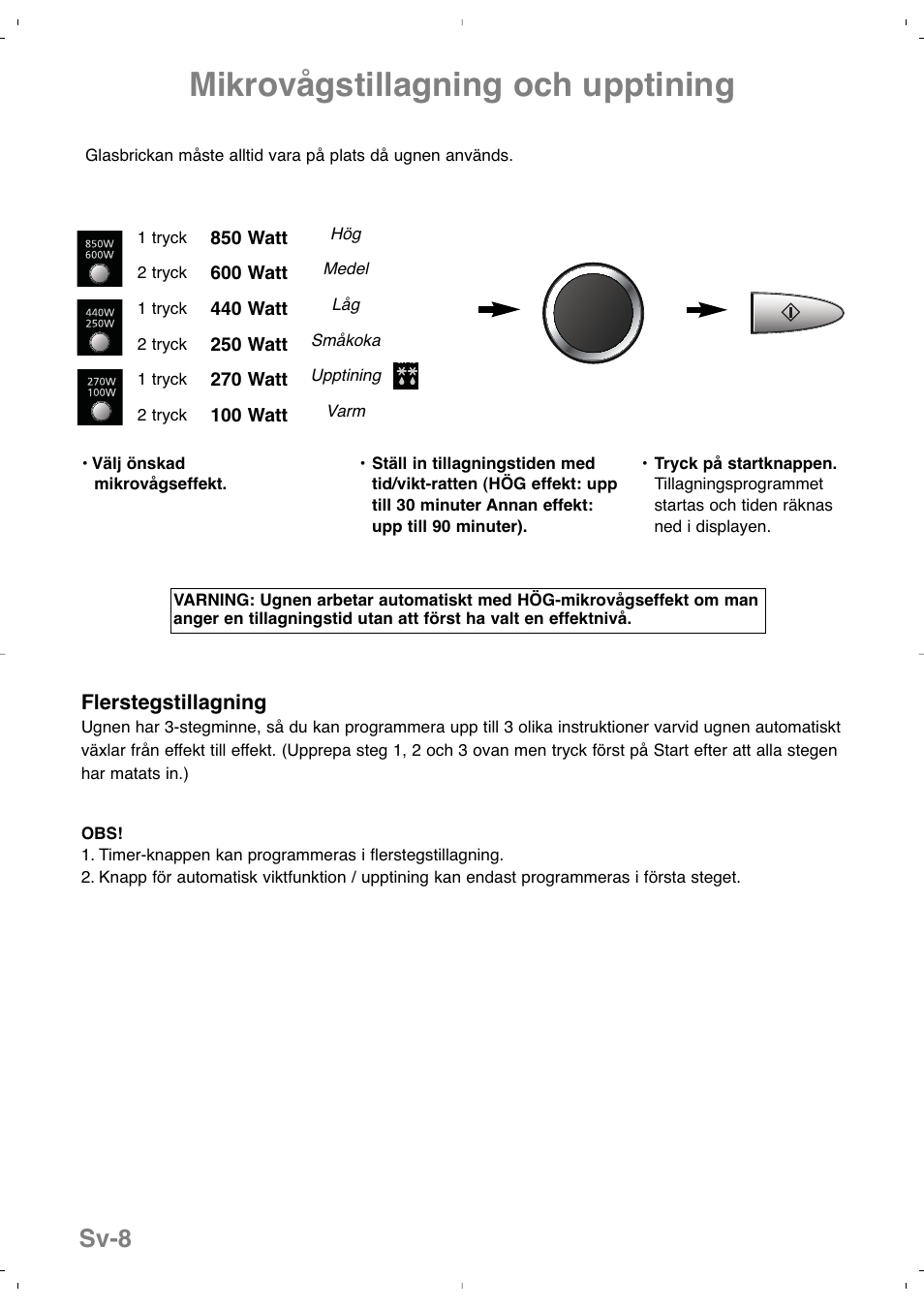 Mikrovågstillagning och upptining, Sv-8 | Panasonic NNSD279SEPG User Manual | Page 122 / 213