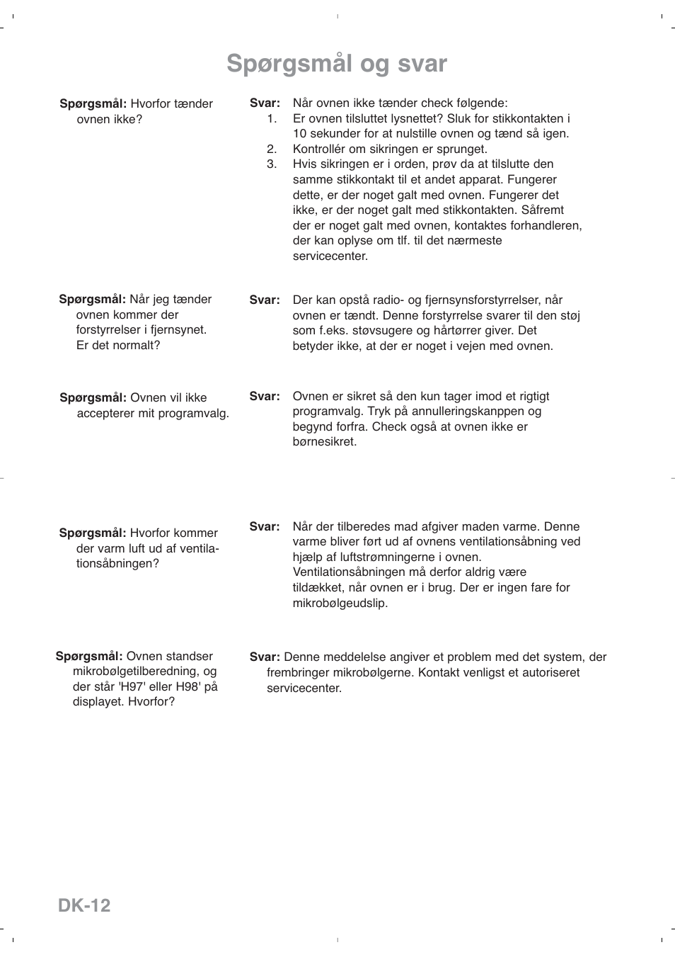 Spørgsmål og svar, Dk-12 | Panasonic NNSD279SEPG User Manual | Page 140 / 213