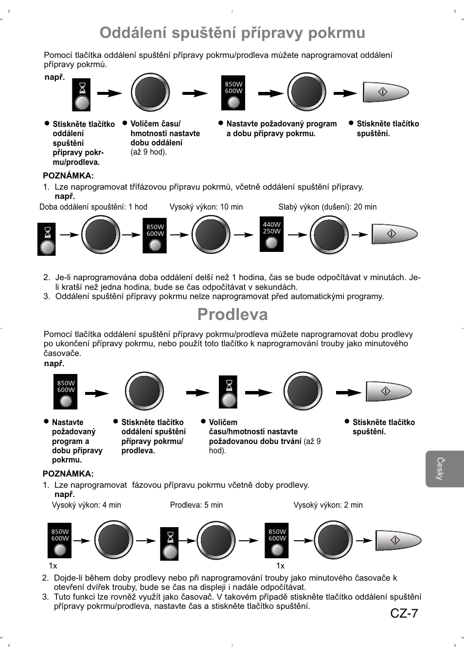 Prodleva, Oddálení spuštění přípravy pokrmu, Cz-7 | Panasonic NNSD279SEPG User Manual | Page 177 / 213