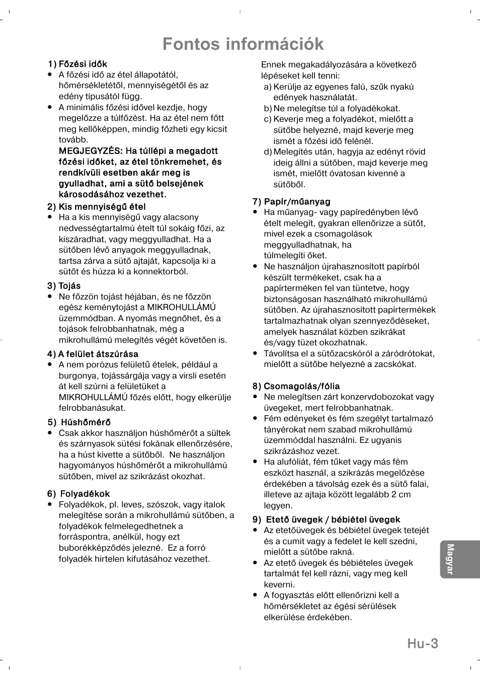 Fontos információk, Hu-3 | Panasonic NNSD279SEPG User Manual | Page 201 / 213