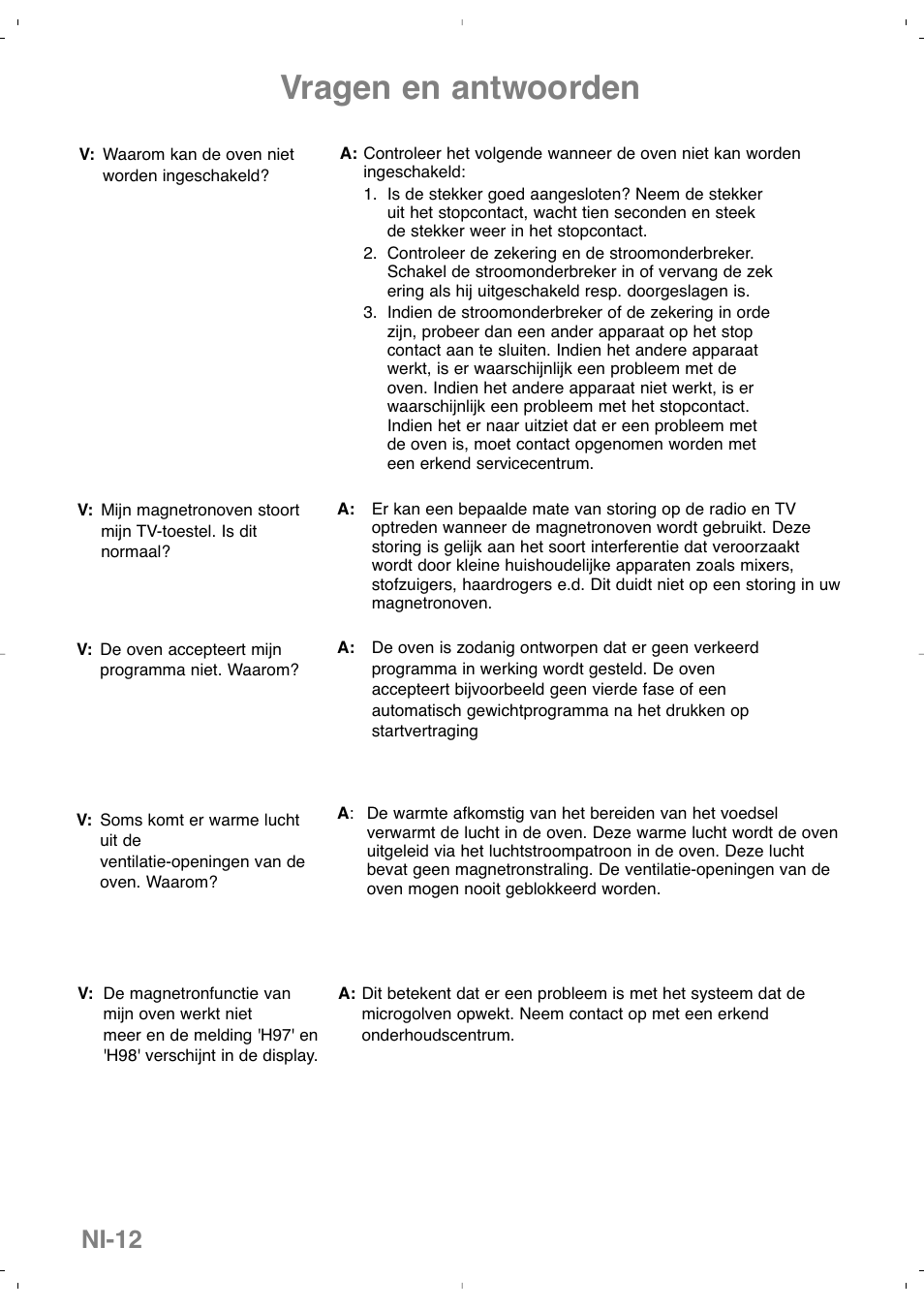 Vragen en antwoorden, Ni-12 | Panasonic NNSD279SEPG User Manual | Page 28 / 213