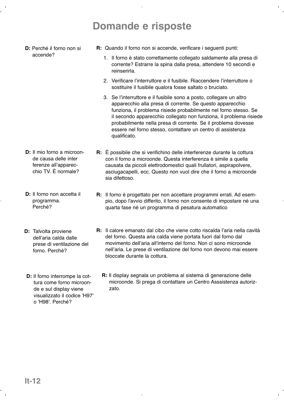 Domande e risposte, It-12 | Panasonic NNSD279SEPG User Manual | Page 70 / 213