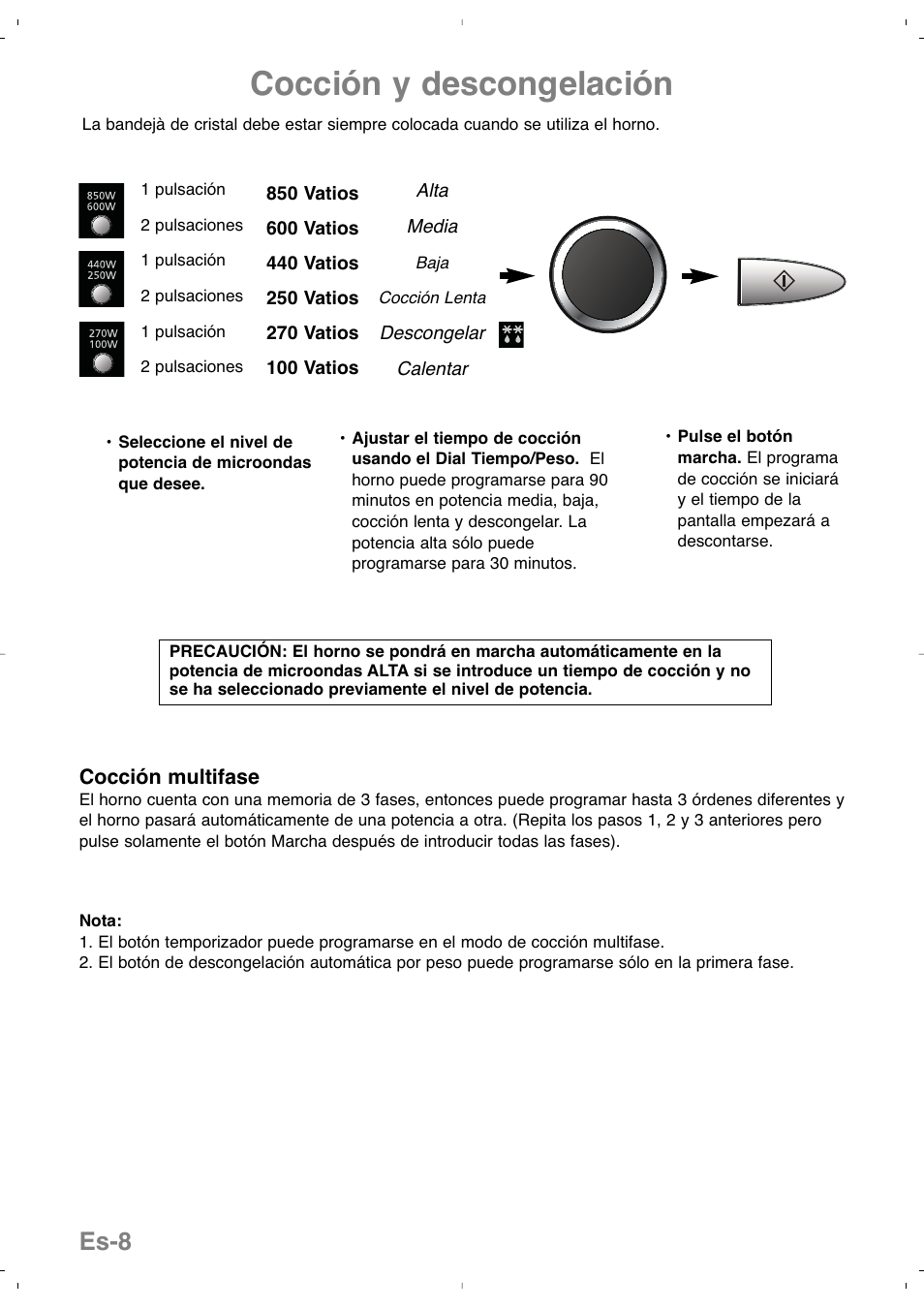 Cocción y descongelación, Es-8 | Panasonic NNSD279SEPG User Manual | Page 80 / 213