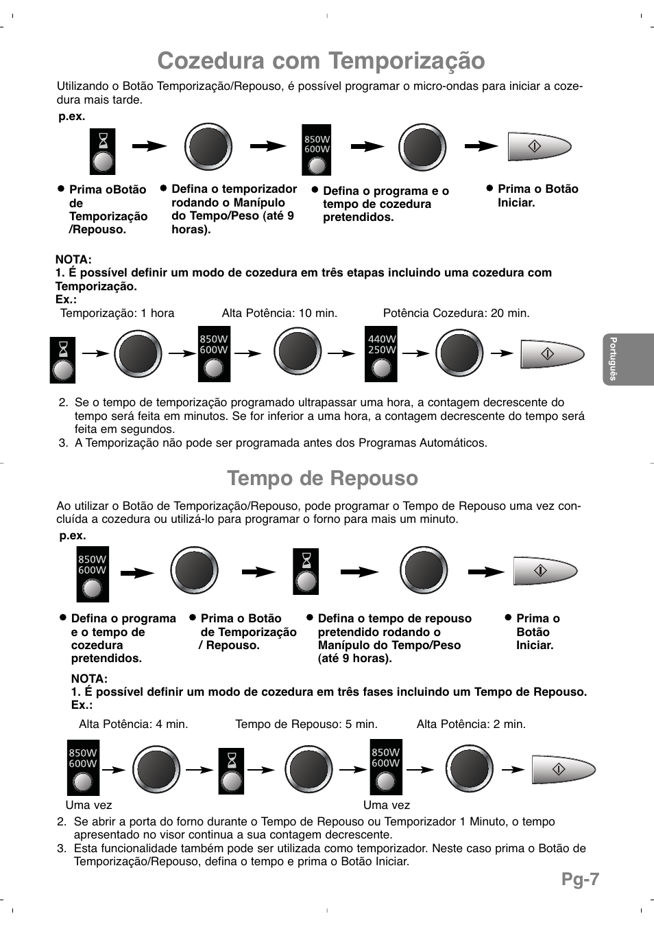 Cozedura com temporização, Tempo de repouso, Pg-7 | Panasonic NNSD279SEPG User Manual | Page 93 / 213