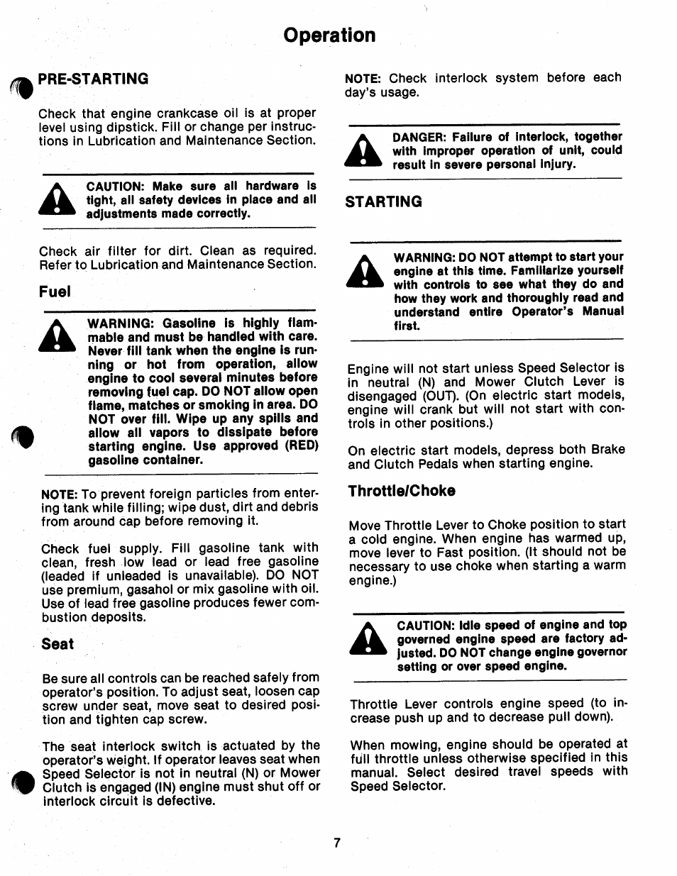 Operation | Ariens 912 User Manual | Page 9 / 23