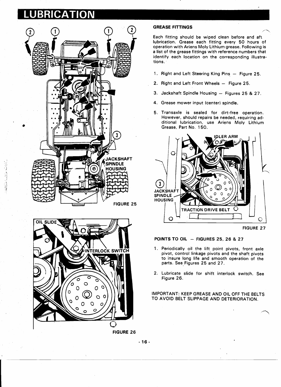 Lubrication | Ariens 935000 User Manual | Page 16 / 40