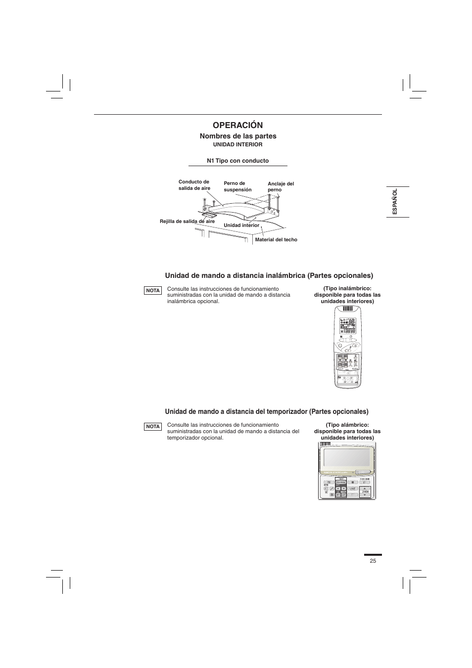 Operación | Panasonic S45PN1E5 User Manual | Page 25 / 104