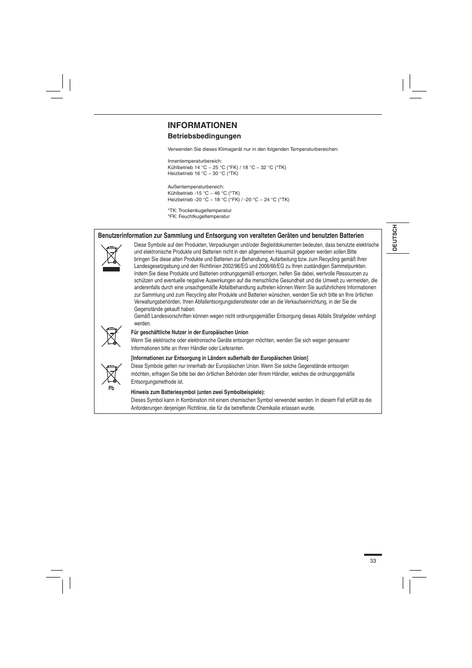 Informationen | Panasonic S45PN1E5 User Manual | Page 33 / 104