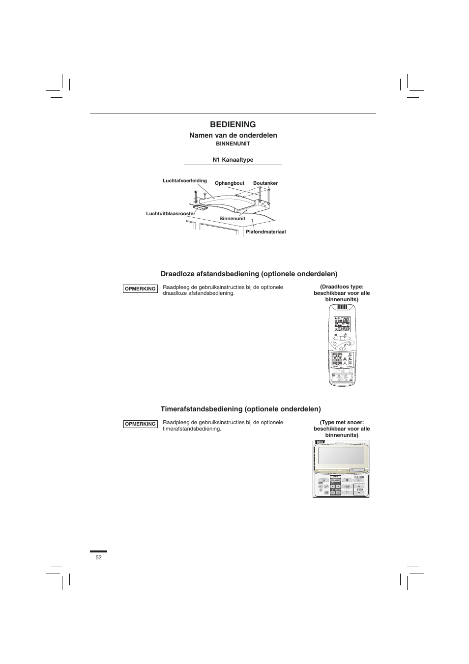 Bediening | Panasonic S45PN1E5 User Manual | Page 52 / 104