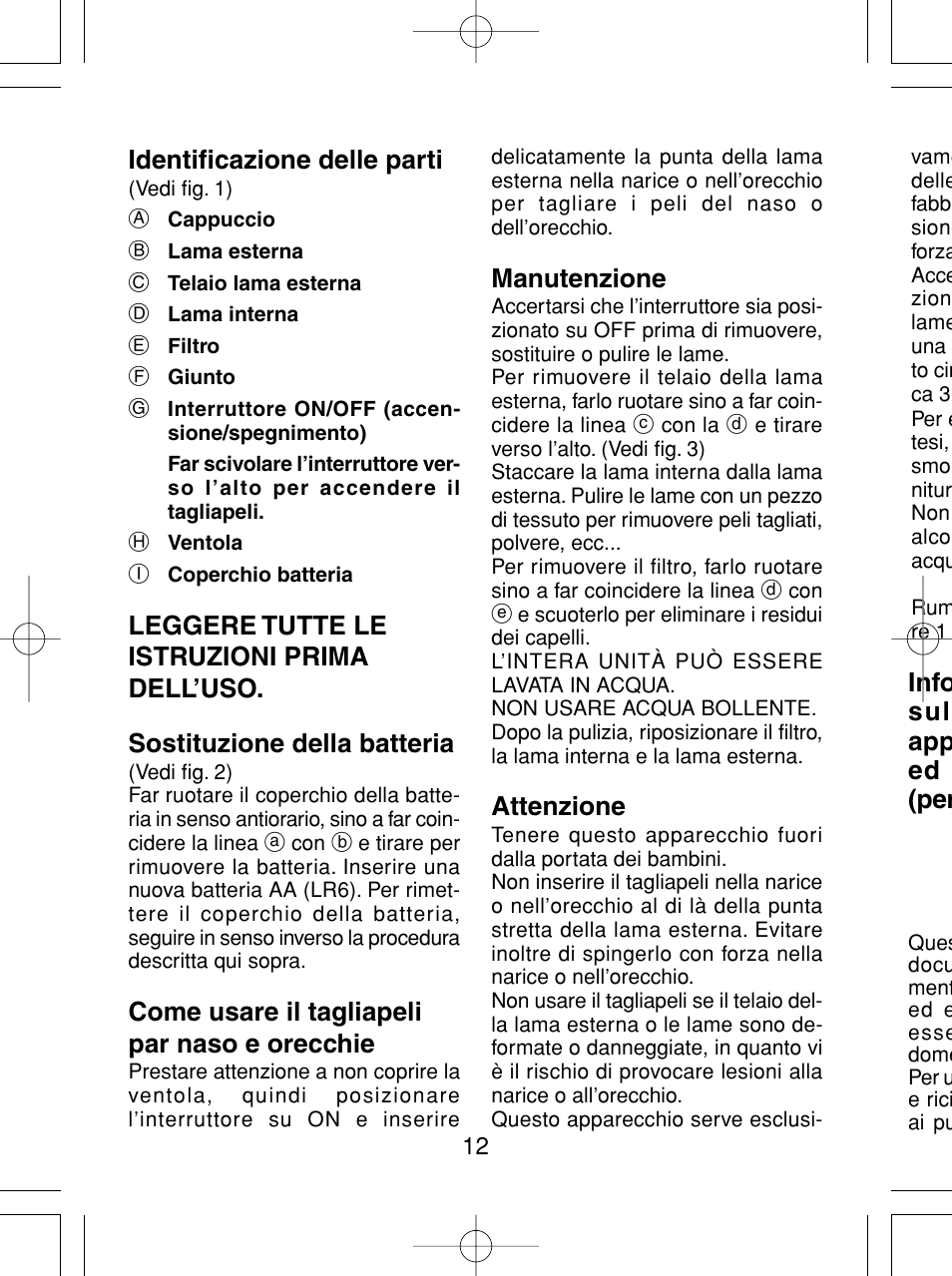 Panasonic ER430 User Manual | Page 12 / 48