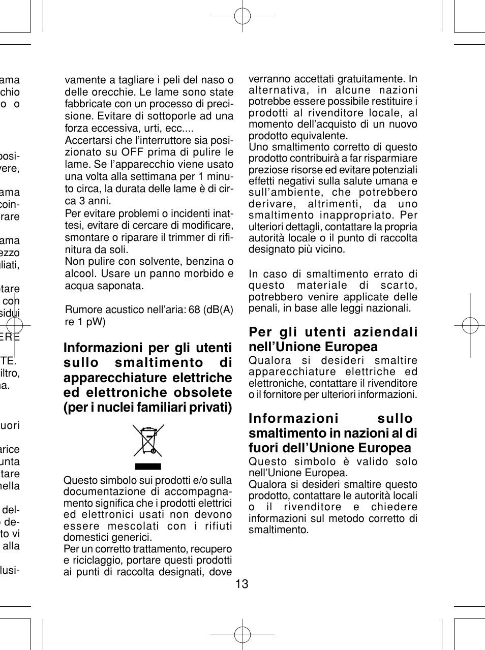 Per gli utenti aziendali nell’unione europea | Panasonic ER430 User Manual | Page 13 / 48