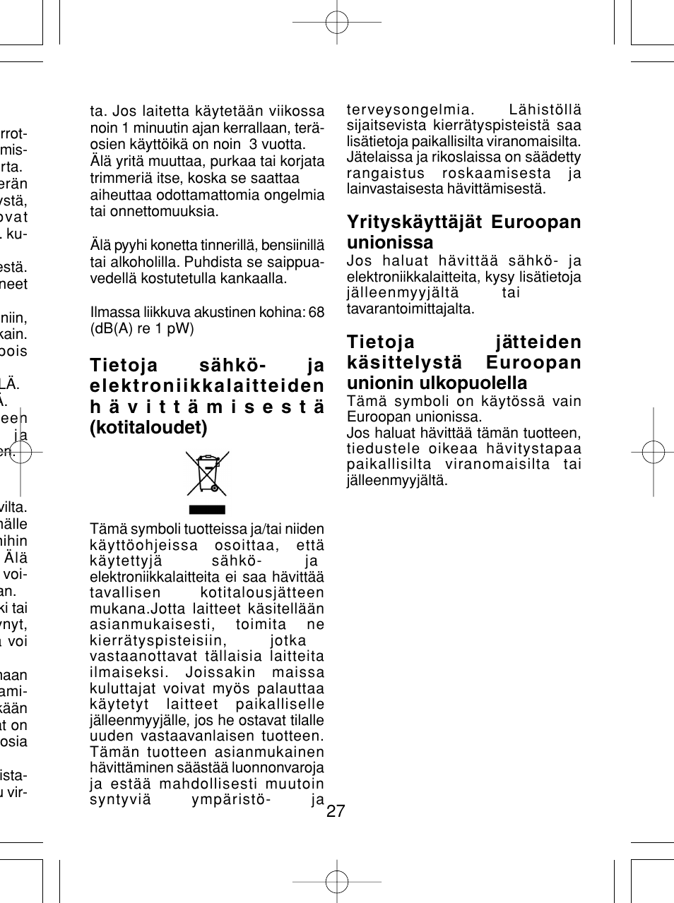 Yrityskäyttäjät euroopan unionissa | Panasonic ER430 User Manual | Page 27 / 48
