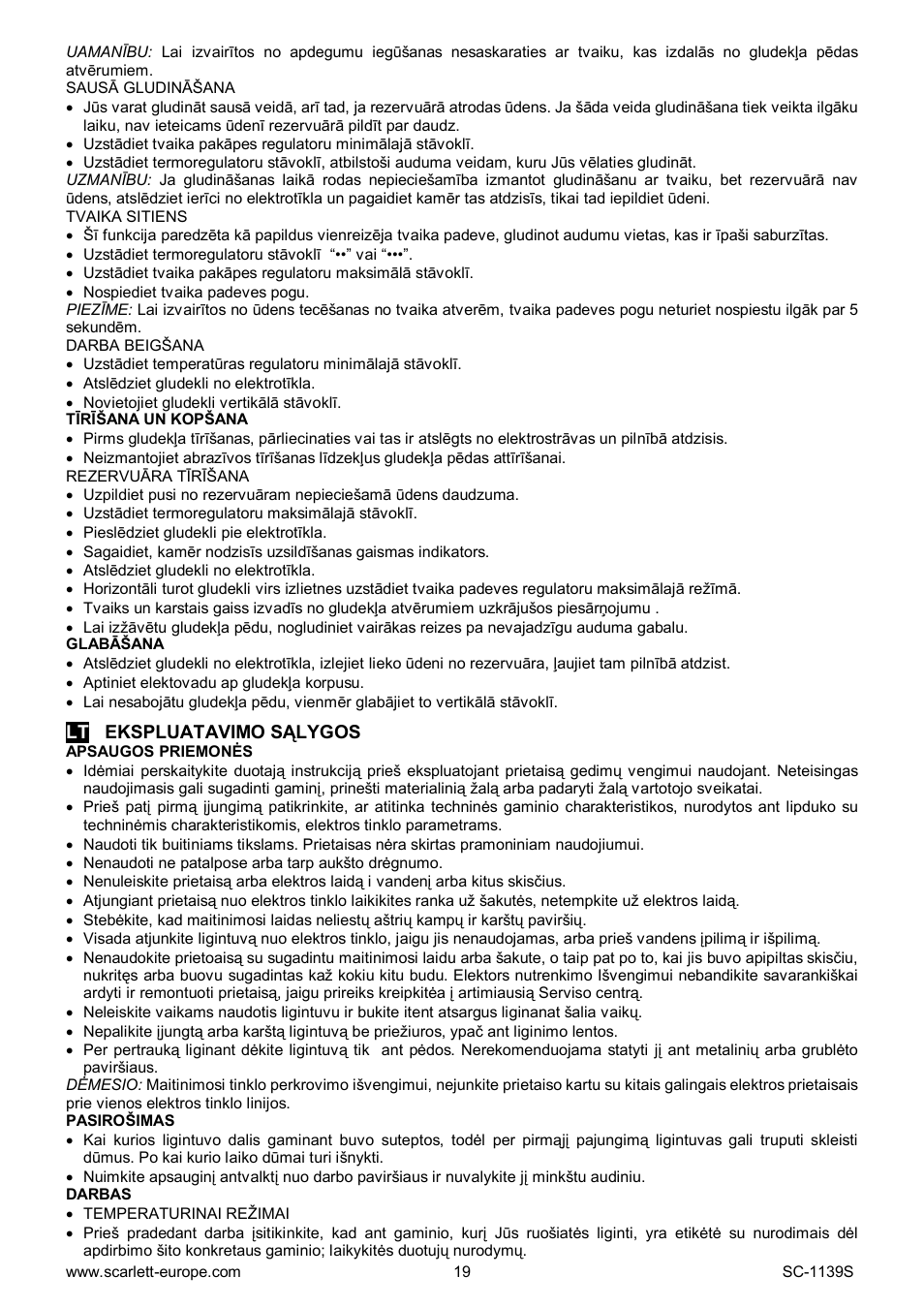 Scarlett SC-1139S User Manual | Page 19 / 27