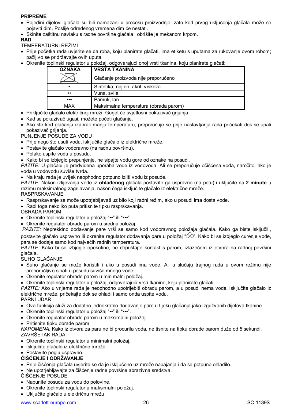 Scarlett SC-1139S User Manual | Page 26 / 27