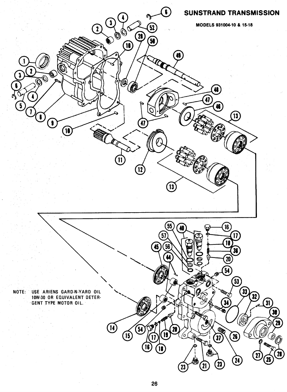 Sunstrand transmission | Ariens 931 User Manual | Page 27 / 167