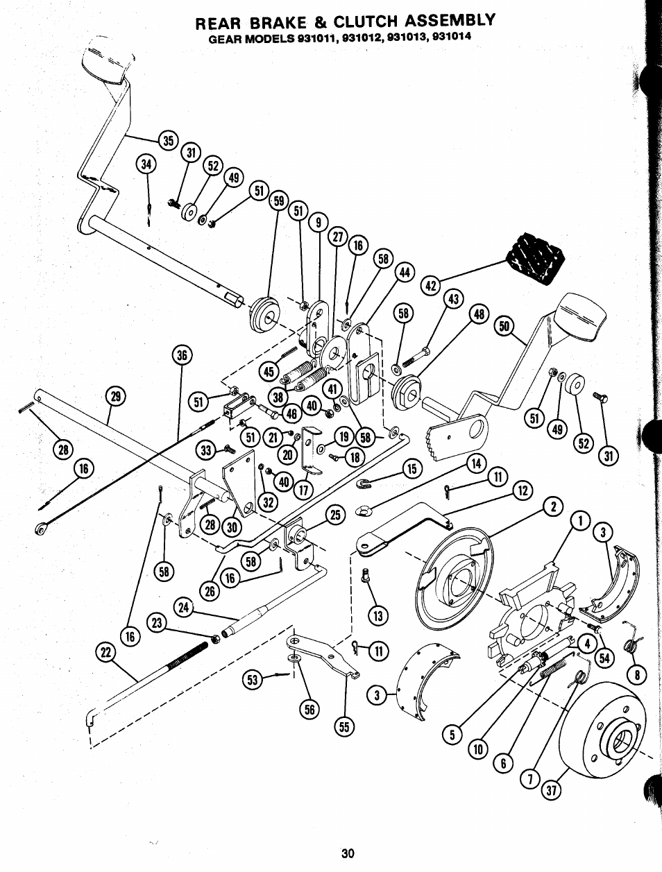 Rear brake & clutch assembly | Ariens 931 User Manual | Page 31 / 167