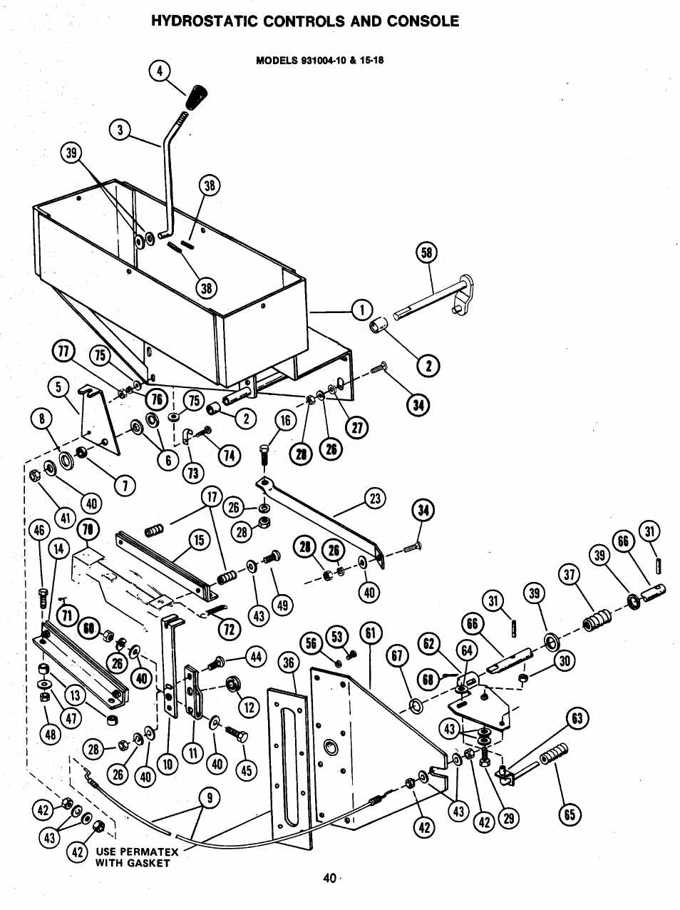 Hydrostatic controls and console | Ariens 931 User Manual | Page 41 / 167