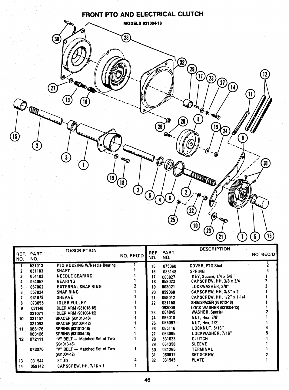 Front pto and electrical clutch | Ariens 931 User Manual | Page 47 / 167