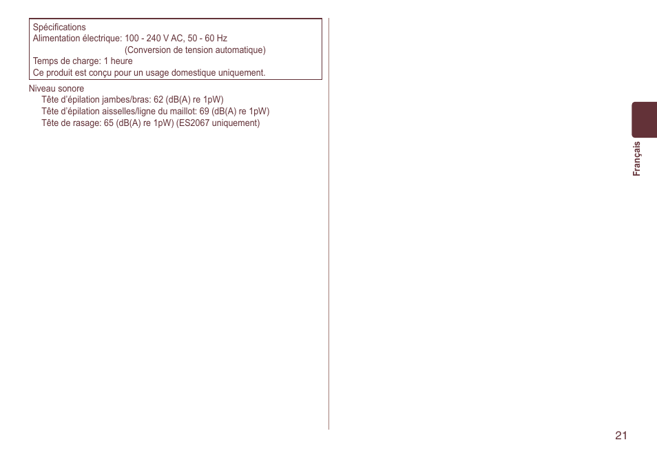 Panasonic ES2064 User Manual | Page 21 / 136
