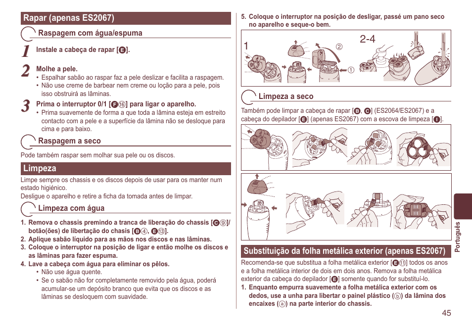 Panasonic ES2064 User Manual | Page 45 / 136