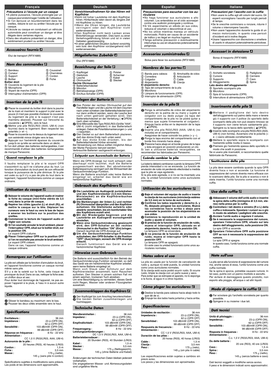 Panasonic RPHC100 User Manual | Page 2 / 2