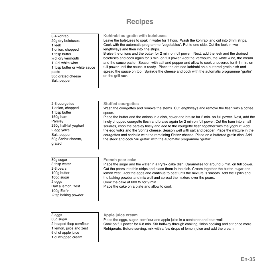 Recipes, En-35 | Panasonic NNGD559WWPG User Manual | Page 36 / 131
