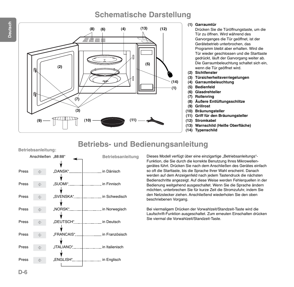 Betriebs- und bedienungsanleitung, Schematische darstellung | Panasonic NNGD559WWPG User Manual | Page 44 / 131