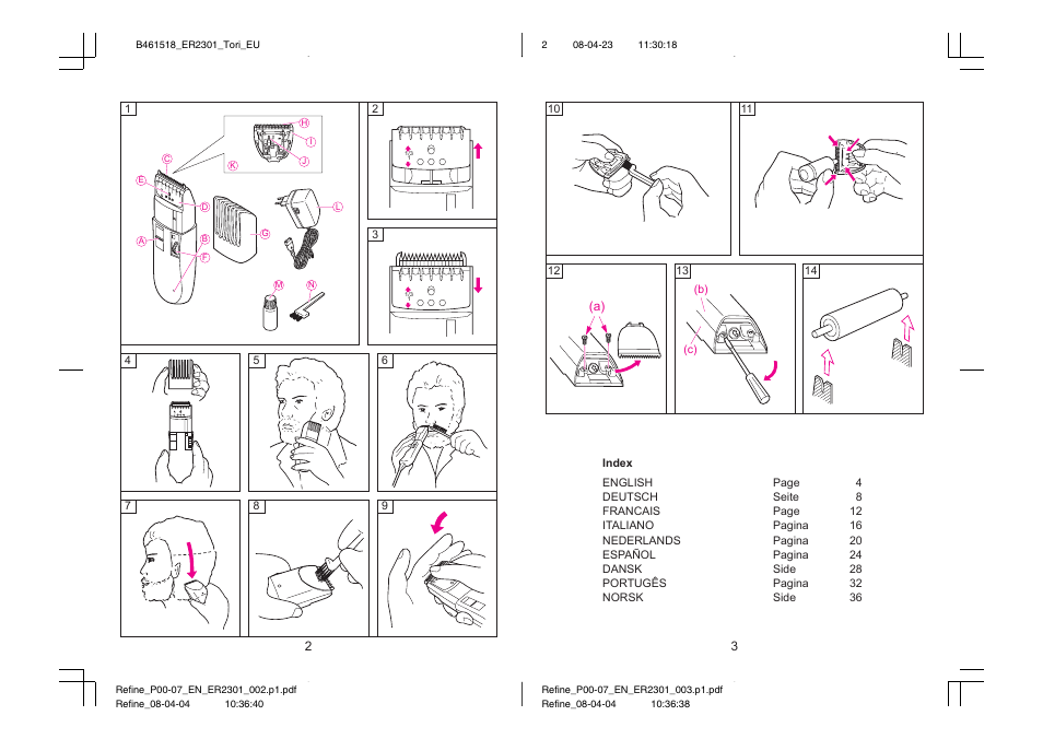 Panasonic ER2301 User Manual | Page 2 / 24