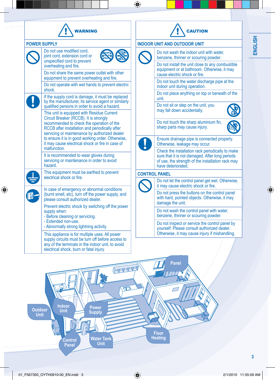 Panasonic WHUD09CE5 User Manual | Page 3 / 76