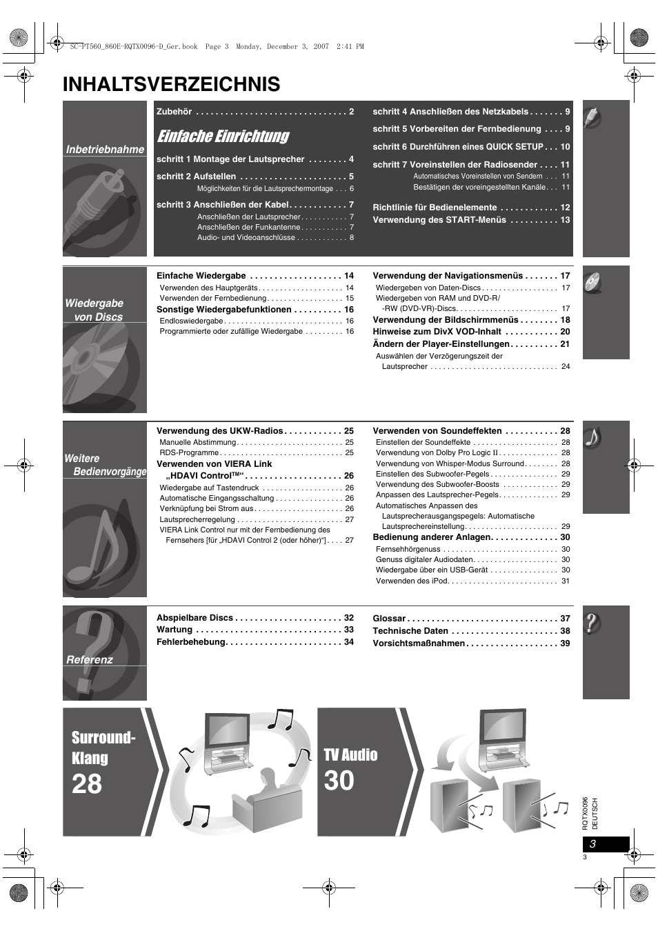 Panasonic SCPT560 User Manual | Page 3 / 116